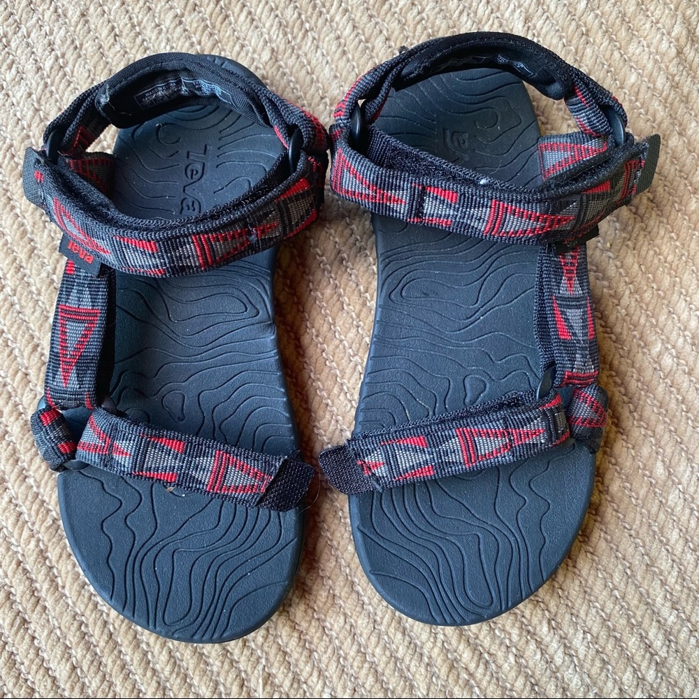 Teva Boy's Black & Red Hurricane Sandals